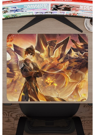 Zhongli Genshin Impact Anime Gacha V1 - 48x40 Xl Gaming Mouse Pad Fare Altlığı