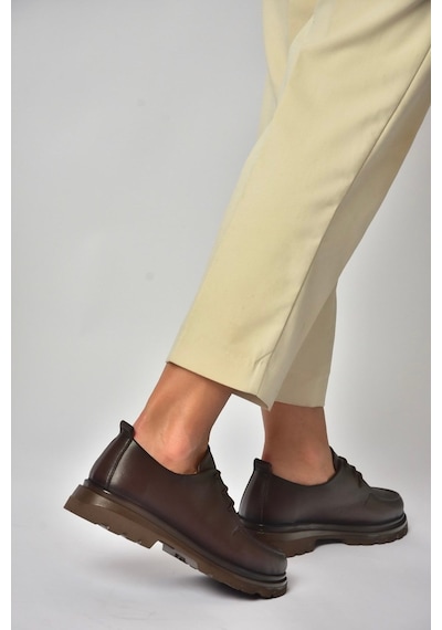 Fox Shoes Z555261103 Kahverengi Hakiki Deri Kadın Ayakkabı