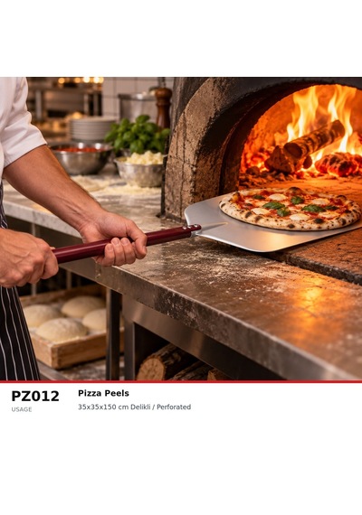 Fida Alüminyum Pizza Küreği Delikli 35 Cm
