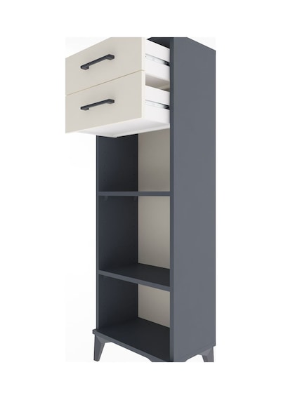 Arges Dolap 2 Raflı 2 Çekmeceli 44x30x134 Antrasit-aytaşı Antrasit