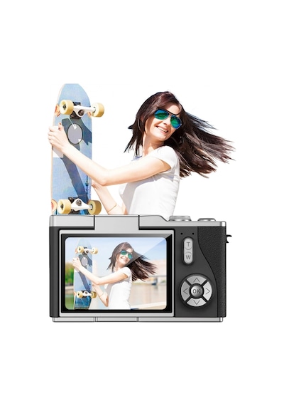 4k Dijital Kamera 48 Mp 8x Zoom Ve 180 Derece Flip Ekran Vlog Çekim Özellikli