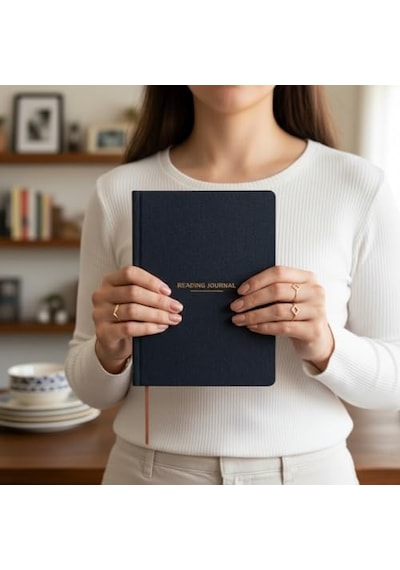 Fark Tanıtım Okuma Günlüğü A5 Sert Kapa Klı Reading Journal, 100 Kitap İncelemesi, Günlük Okuma Takibi Siyah Açık Gri