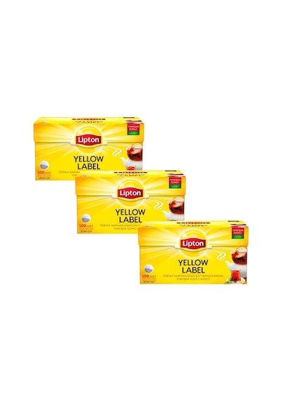 Lipton Yellow Label Siyah Demlik Poşet Çay 3'lü 100 x 3.2 G