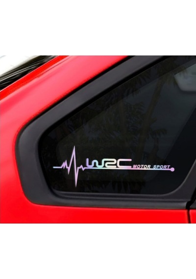 Wrc Yan Cam Sticker Oto Kapı 20 Cm X 7 Cm Renkli