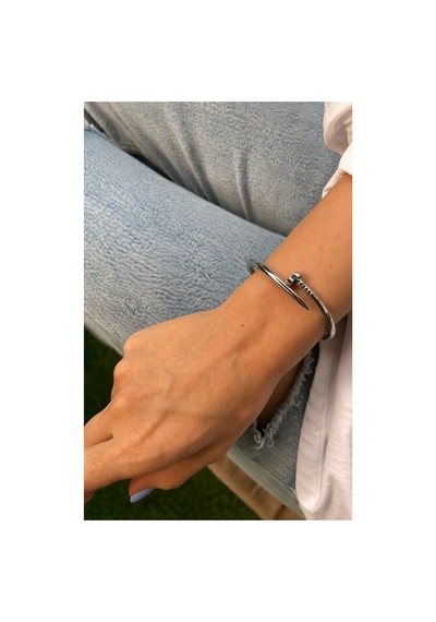 Çelik Silver İkonik Model Çivi Kelepçe -kararma Yapmaz- Gümüş