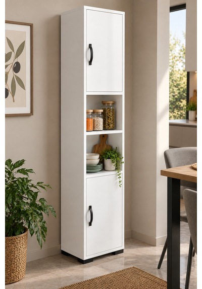 Sulorahome Beyaz Çok Amaçlı Mutfak Erzak Dolabı 35 Cm