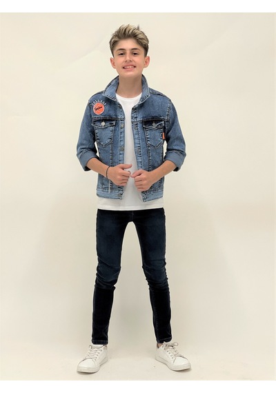 Ahengim Erkek Çocuk Kolej Jean Ceket Günlük Modaya Uygun Ak22366123 001