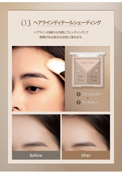 Doğal Gölgelendirme Sunan 3'lü Kontür Paleti V Cut Blending Shading 01 Warm Blending Belirtilmemiş
