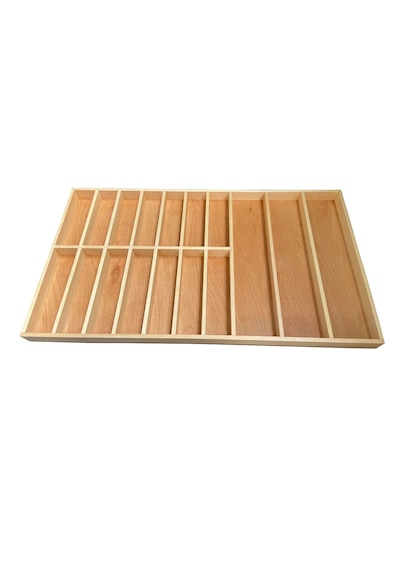 80x45 Cm Kaşıklık Doğal Ahşap Kaşıklık Ve Servis Gereçleri Düzenleyici Çekmece İçi Organizer