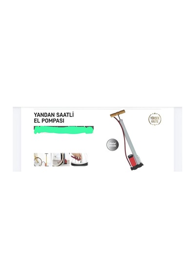 Saatli El Pompası-lastik Şişirme -krom Saatli-el Tipi Basınç Göstergeli El Pompası