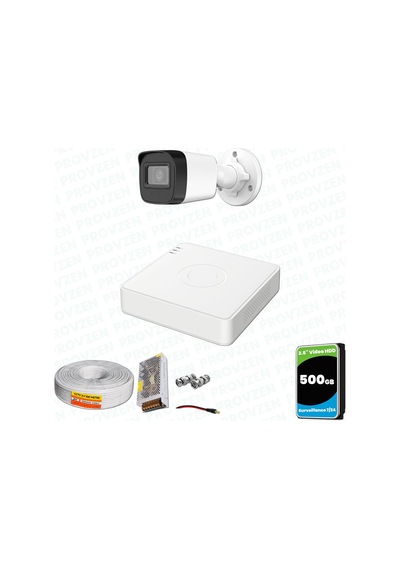 Provzen Hikvision 1 Kameralı Full Hd Geniş Açı Güvenlik Kamerası 500gb Olay Anında Bildirim