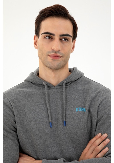 U.S. Polo Assn. Erkek Kapüşonlu Antrasit Melanj Basic Şardonlu Sweatshirt 50295176-VR081