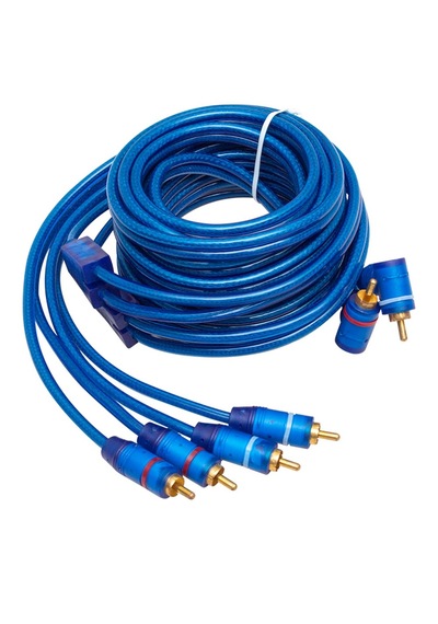 Powermaster Pm-425 2 Rca Erkek + 4 Rca Erkek Şaseli 5 Metre Mavi Kablo-5247
