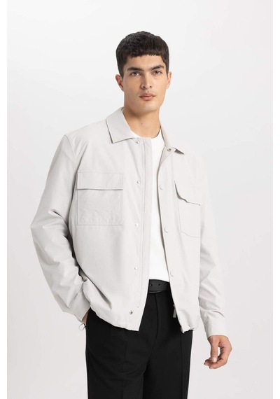 DeFacto Regular Fit Polo Yaka Çıtçıt Kapamalı Cepli Gömlek Ceket - B4515AX24SPGR259 DeFacto Regular Fit Polo Yaka Çıtçıt Kapamalı Cepli Gömlek Ceket - B4515AX24SPGR259
