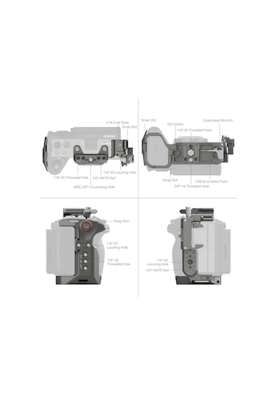 Smallrig 4771 Sony Fx3 / Fx3a / Fx30 İçin Hawklock Hızlı Çıkarma Gelişmiş Kafes Kiti