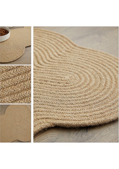 Ocean Home Textile Jüt Halat Çok Amaçlı Dekoratif İç Dış Kapı Önü Kemik Paspas73 x 43 CM
