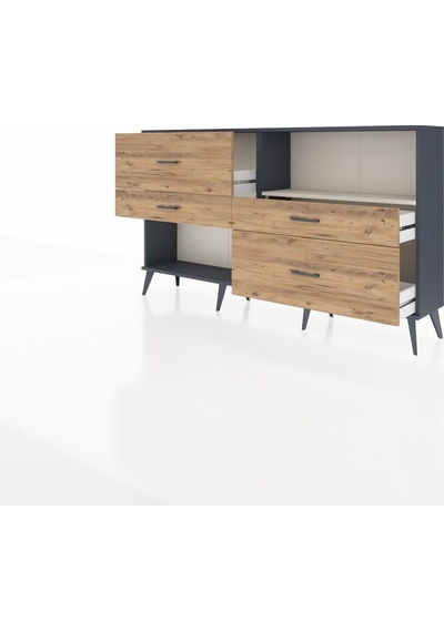 Arges Konsol Tek Raflı 4 Çekmeceli 176x30x99 Antrasit-aytaşı/çam Antrasit-aytaşı/çam Arges Konsol Tek Raflı 4 Çekmeceli 176x30x99 Antrasit-aytaşı/çam Antrasit-aytaşı/çam
