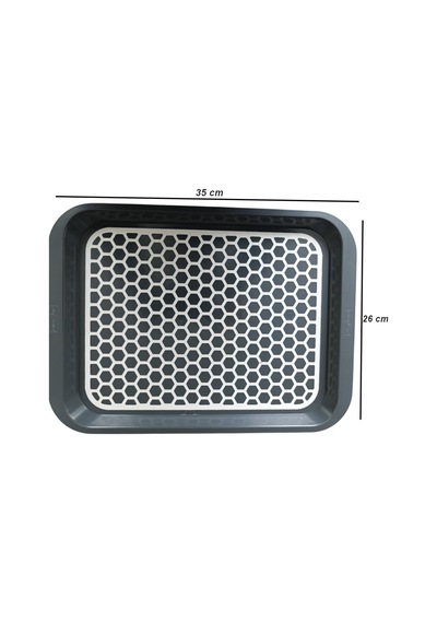 Kaydırmaz Tabanlı Servis Tepsi Sunum Tepsisi Orta Boy-1136-01 Çok Renkli
