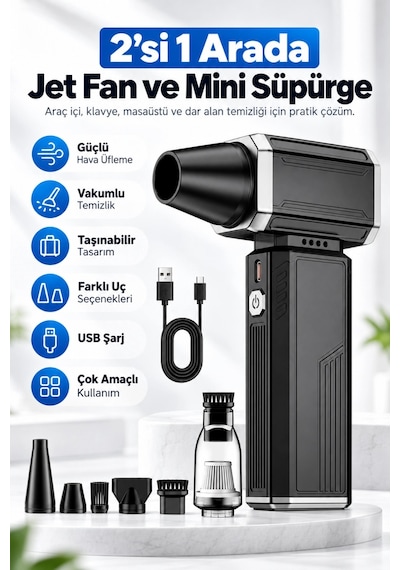 Castu Ctf14 Plus Max Taşınabilir Şarjlı Jet Fan Yüksek Hızlı Fırçasız Motorlu Toz Üfleyici & Mini S