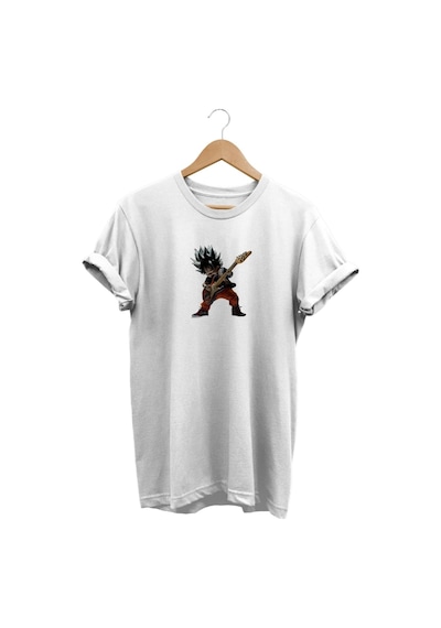 Gitarist Baskılı Beyaz T-shirt Beyaz