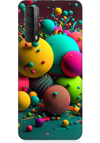 Huawei P Smart 2021 Uyumlu Silikon Kılıf Renkli Küre Daireler