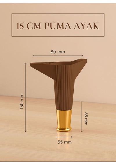Puma 15 Cm Ceviz-krom 6'lı Set Mobilya Kanepe Tv Ünitesi Dolap Konsol Ve Destek Ayağı Ceviz-krom