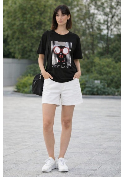 Alexandergardi Alexandergardı Baskılı Siyah Kadın T-shirt