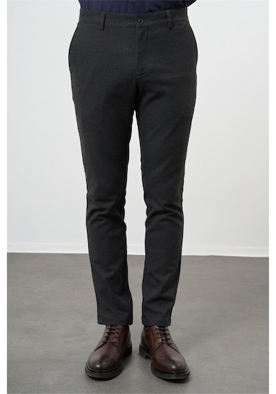 İmza Siyah Düz Gabardin Slim Fit Casual Pantolon 1003245108 Siyah