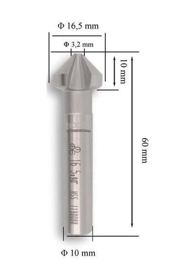 Mte 16,5 Mm 90 Havşa Freze Hss Dın 335/