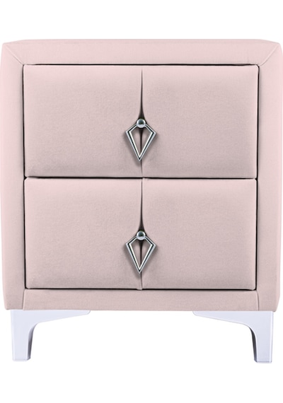 Harmony Silver Iki Çekmeceli Komodin- Yatak Odası Kumaş Döşemeli 2 Kapaklı Komodin Modeli Pembe Harmony Silver Iki Çekmeceli Komodin- Yatak Odası Kumaş Döşemeli 2 Kapaklı Komodin Modeli Pembe