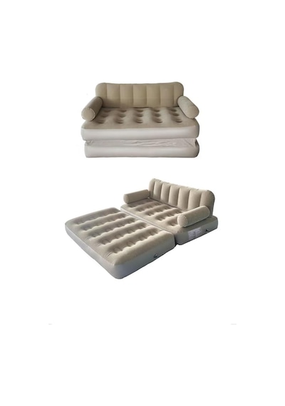 Otomatik Şişme Koltuk, Çift Kişilik, Bej, Kendinden Şişen, Pompa Dahil Genel
