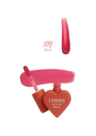 Lyshee Likit Allık - Doğal Işıltılı Bitiş - Mini Kalp Kutlu - Vegan İçerikli Joy Çok Renkli