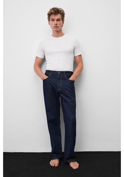 Grımelange Grimelange Ryder Erkek Loose Fit Koyu Lacivert Jeans