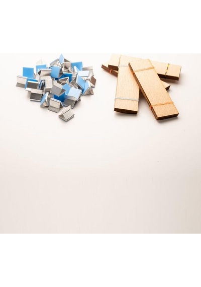 Ahşap Mum Fitili + Yapışkanlı Sehpa - 40 Adet 30mm X 100mm X 0,5mm