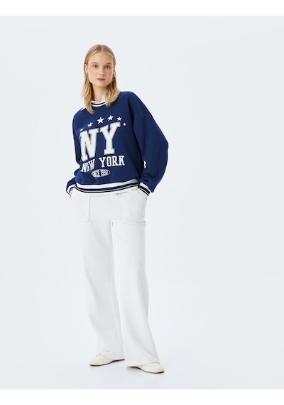 Koton Kolej Baskılı Biyeli Bisiklet Yaka Şardonlu Oversize Sweatshirt Lacivert 5wal10832ık Lacivert Koton Kolej Baskılı Biyeli Bisiklet Yaka Şardonlu Oversize Sweatshirt Lacivert 5wal10832ık Lacivert