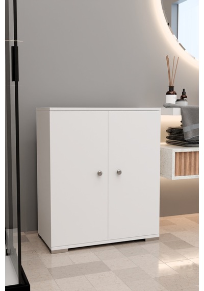4 Bölmeli Banyo Dolabı Banyo Rafı Çok Amaçlı Dolap-beyaz Beyaz