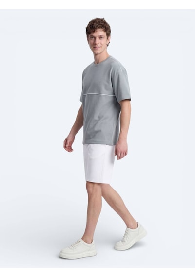 Kip Gri Düz T-shirt