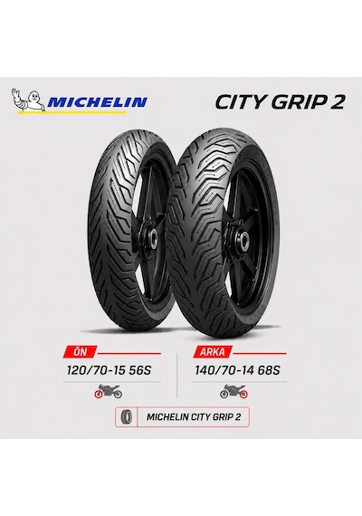 Michelin City Grip 2 120/70-15 56s - 140/70-14 68s Ön Arka Motosiklet Lastik Takımı