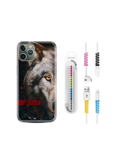 Apple Uyumlu iPhone 12 Pro Kılıf Kablo Koruyuculu Wolf Eyes 1758