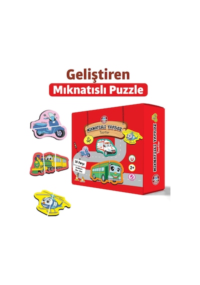 Çocuk Akademi Mıknatıs Özellikli Eğlenceli Puzzle Taşıtlar