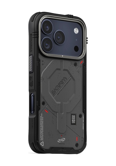 Apple Uyumlu iPhone 17 Pro Max  Kılıf M-safe Şarj Özellikli Airbag Tasarımlı Skinarma Vigor Kapak Gri Gri