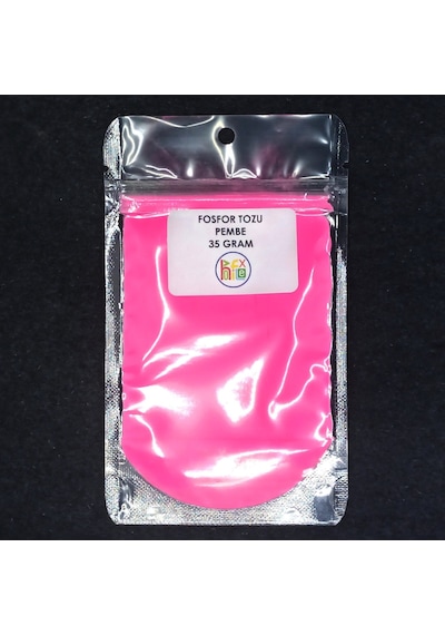 Fosfor Tozu Pembe Karanlıkta Parlayan Epoksi Reçine Ve Sanatsal Fosfor 35 Gr