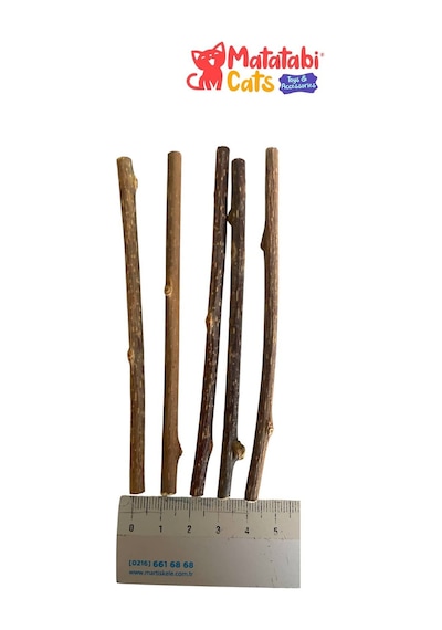 Mini Sticks 5 Li Doğal İnce Matatabi Çubuğu Kedi Oyuncağı İnce Çiğneme Çubuğu Kedi Diş Bakımı 12 Cm