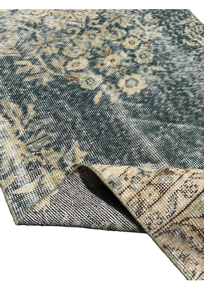 El Dokuma Vintage Su Yeşili Yolluk 80x315 Eskitme 3 Metre Halı Su Yeşili