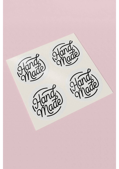 Siyah Beyaz Hand Made Ürün Paketleme Sticker Etiket 3x3cm St2117 Çok Renkli