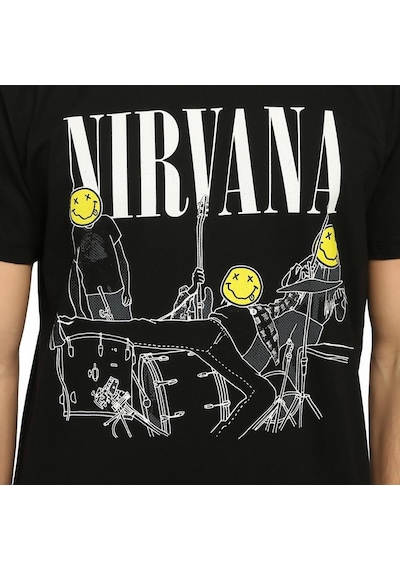 Bant Giyim - Nirvana Kurt Cobain Siyah Erkek T-Shirt Tişört