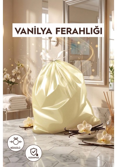 3lü Büzgülü Vanilya Kokulu Çöp Torbası Büyük