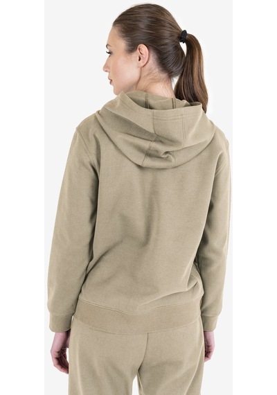Lescon Bej Kadın Fermuarlı Kapüşonlu Sweatshirt 23n-2219