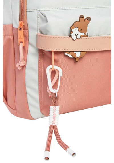 Unisex Ortaokul Lise Okul Sırt Çantası 16 İnç Laptop Bölmeli Soft Kumaş Hafif Pembe