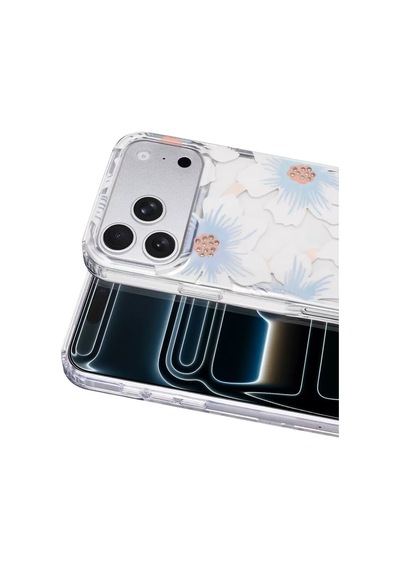 Onegif Apple İphone 17 Pro Desina Magsafe Kapak - Desen 2 Beyaz